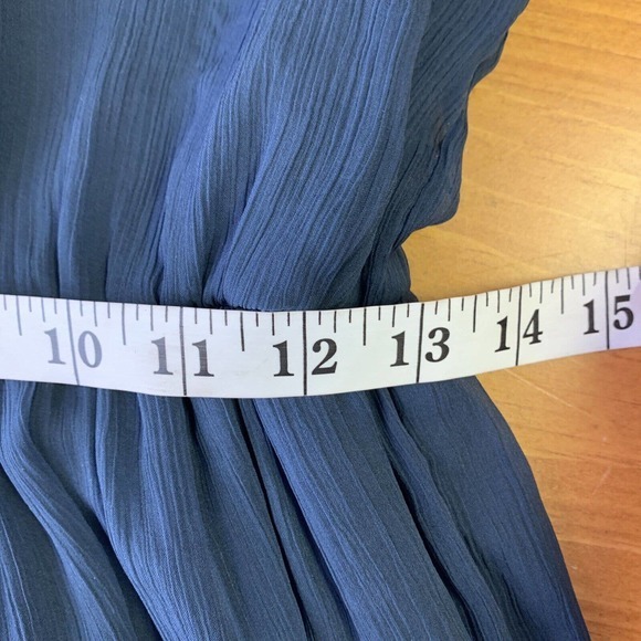 ANTHROPOLOGIE Willow‎ & Clay Boho Festival Beaded Sheer Flowy Blue Grey Sz M - Picture 8 of 9